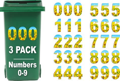 Buy Sunflower Wheelie Bin Numbers For Bins Pack Of Wheelie Bin