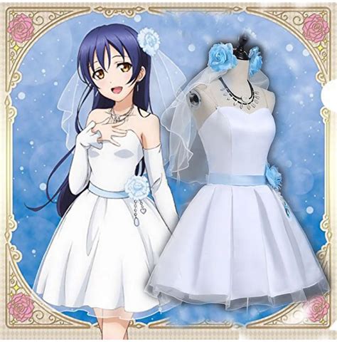 Anime Lovelive Sonoda Umi Sexy White Bridesmaid Dress Awaken Lovely