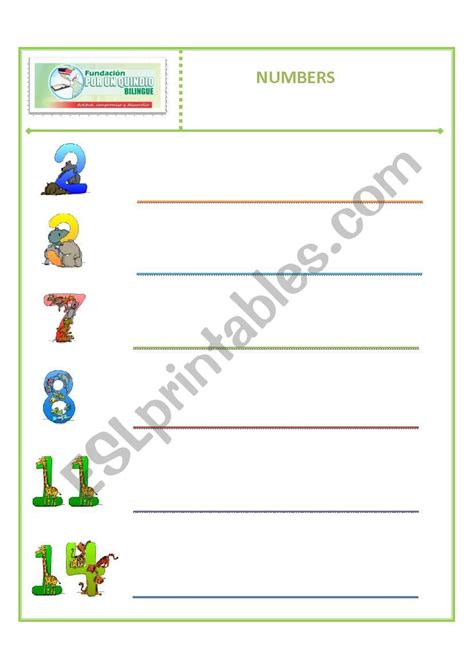 Numbers Pasting Esl Worksheet By Teachervanessaable