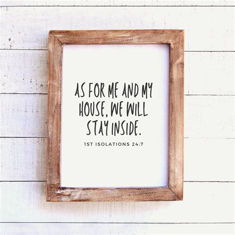 As For Me And My House Printable Wall Art Funny Home Decor Etsy 日本