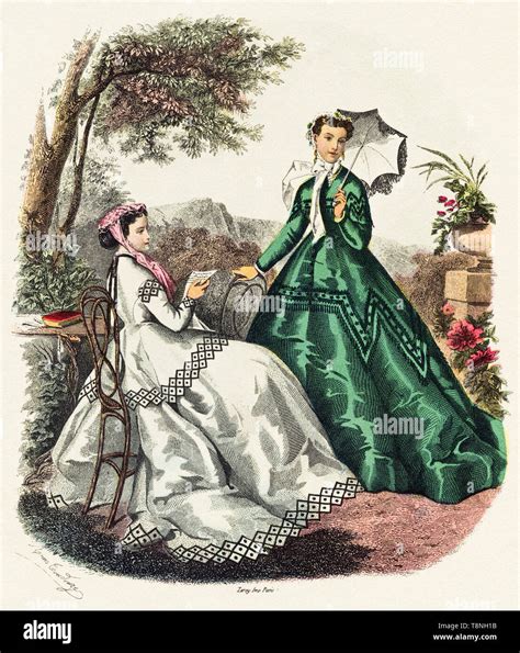 Moda Para La Mujer Victoriana Original Grabado En Color Circa 1870