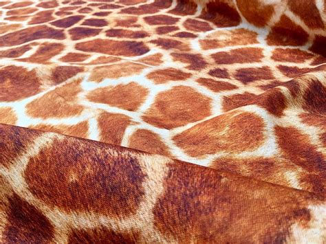 Giraffe Fabric Digital Animal Print Cotton Material Etsy Uk