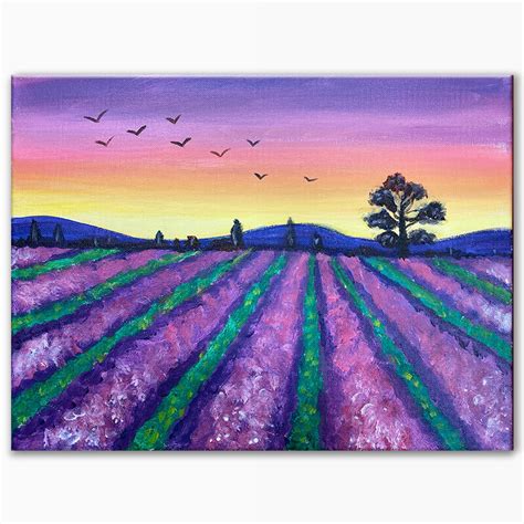 Online Painting Class - "Lavender Fields" (Virtual Paint at Home Event)