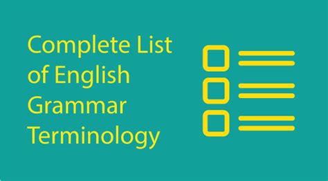 Full List of English Grammar Terms - English 365