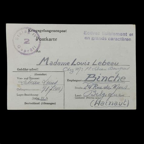 prisoner  war postcard oflag iva