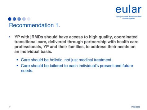 EULAR PReS Standards And Recommendations For The Transitional Care Of