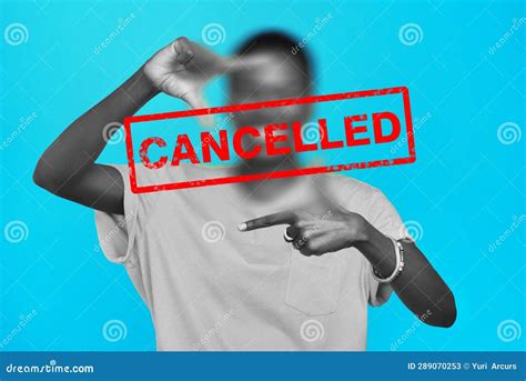 Cancelled Ban And Woman With Censor Face For Boycott Silence Opinion