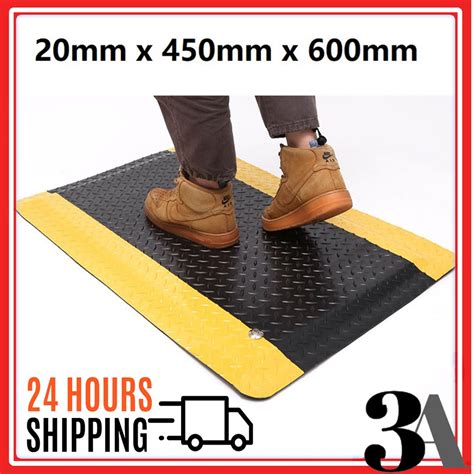 Esd Anti Fatigue Mat Anti Static Rubber Matting Black With Yellow