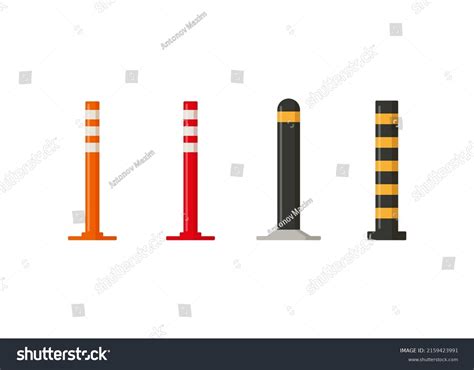 Striped Road Signs Form Plastic Poles Stock Vector (Royalty Free ...