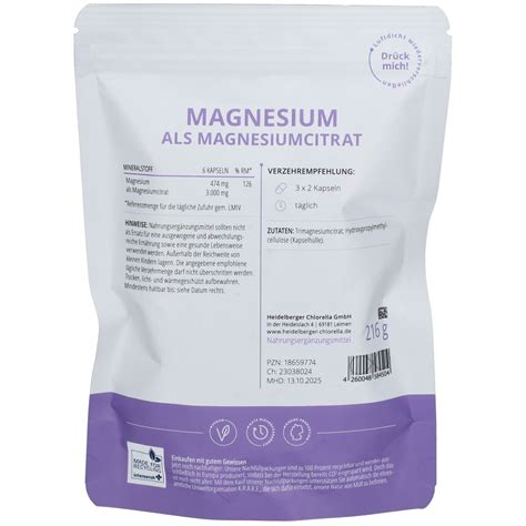 Heidelberger Chlorella Magnesium Als Magnesiumcitrat 216 G Shop Apotheke