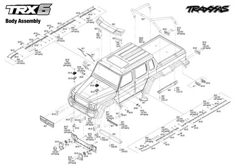 Exploded View Traxxas Trx 6 Mercedes G 63 6x6 110 Tqi Rtr Body Astra