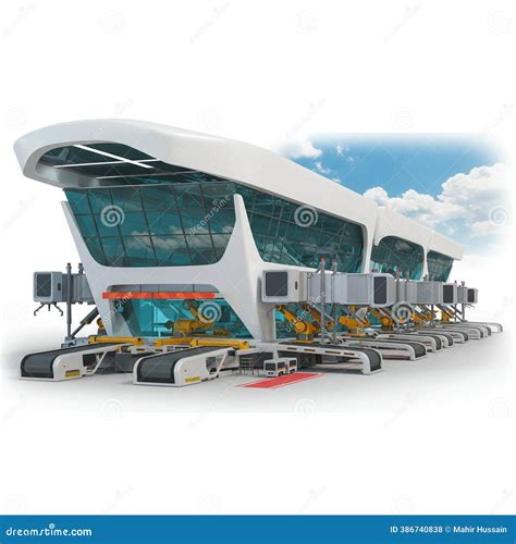 Futuristic Airport: Dark, Neon YBm With AI-Powered HUID Interfaces For