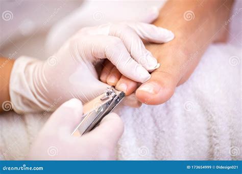 Toenail Trimming Action Pedicure Concept Stock Image Image Of