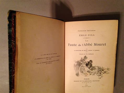 La faute de l abbé Mouret by Zola Emile Very Good Leather 1890