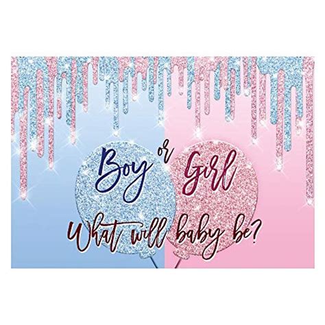 Funnytree Gender Reveal Party Backdrop Pink And Blue Boy Or Girl Gold