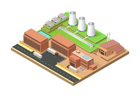 geothermal energy power plant building 6419575 Vector Art at Vecteezy