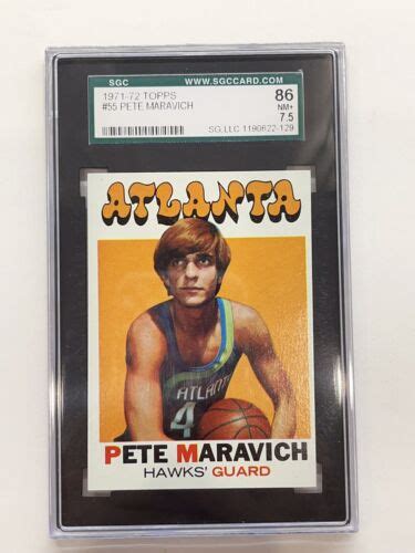 1971 72 Topps Pistol Pete Maravich 55 Basketball Card Graded SGC 7 5