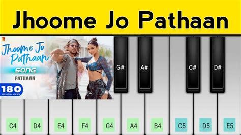 Jhoome Jo Pathaan Piano Tutorial Shah Rukh Khan Deepika YouTube