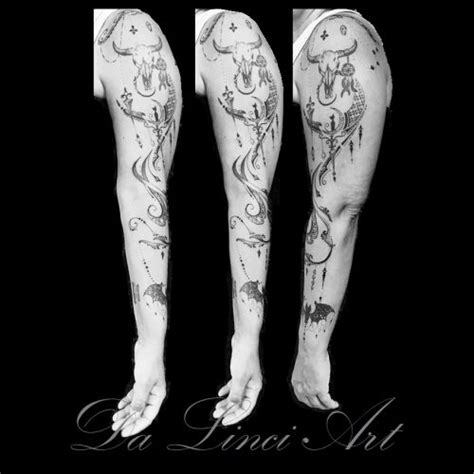 Black Grey Tattoo Da Linci Art