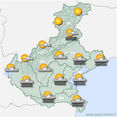 Le previsioni meteo in Veneto per mercoledì 26 ottobre 2022 Daily