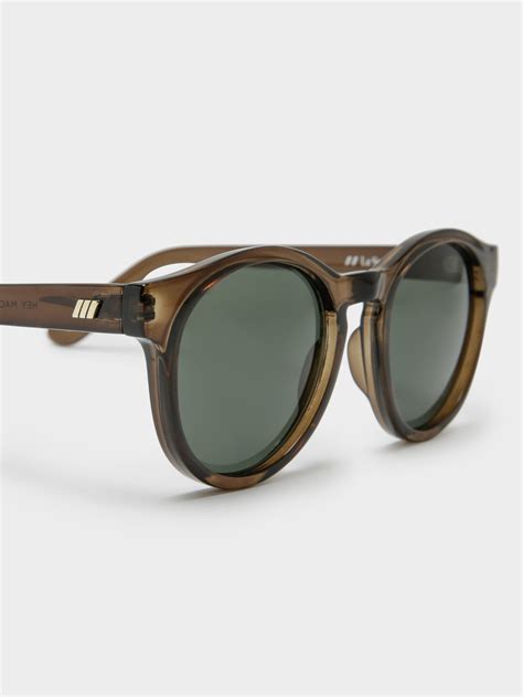 Le Specs Hey Macarena Sunglasses In Olive Khaki Black Glue Store