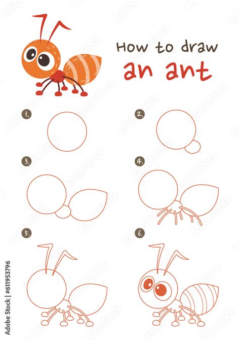 How To Draw Ant Insect Vector Illustration Draw Ant Insect Step By