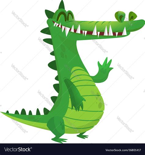 Funny cartoon crocodile Royalty Free Vector Image