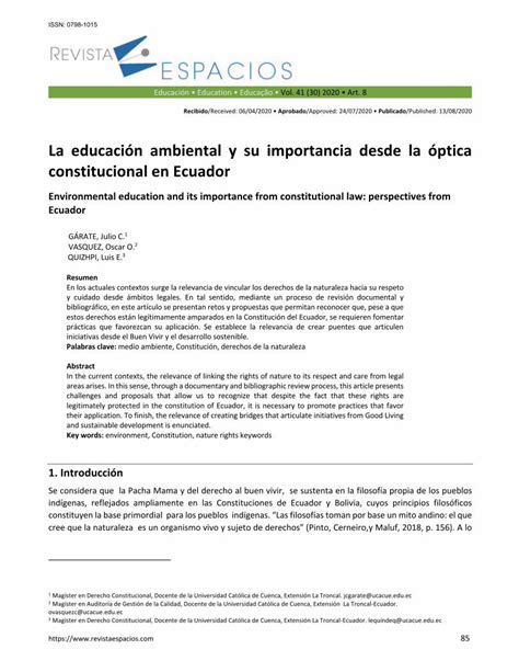 PDF La educación ambiental y su importancia desde la óptica