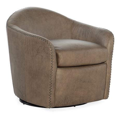 Hooker Furniture Club Chairs Cc533 Sw 083 Roper Transitional Leather Swivel Chair With Nailheads