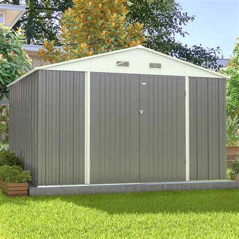 Patiowell Size Upgrade X Ft Outdoor Storage Metal Shed With