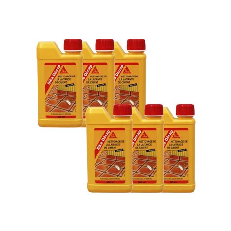 Lot de 6 décapants de laitance du ciment SIKA Décap Ambré 500ml