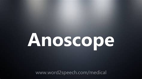 Anoscope - Medical Meaning - YouTube