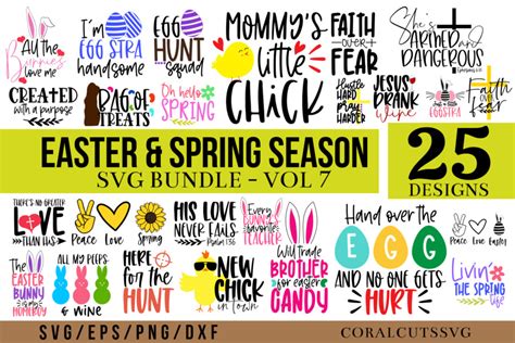 Spring Season And Easter Big SVG Design Bundle Crella