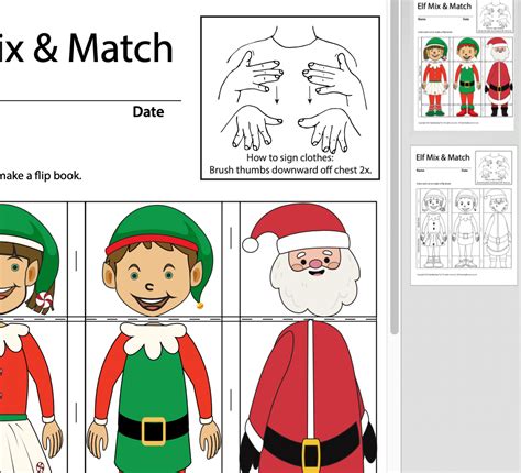 Elf Mix And Match Light Skin Asl Teaching Resources