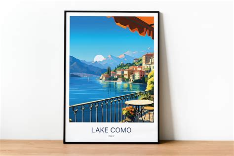 Lake Como Italy Travel Poster Print Lake Como Wall Art Wedding Gift