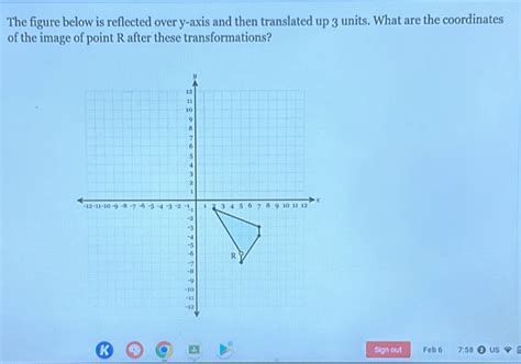 Solved The Figure Below Is Reflected Over Y Axis And Then Translated