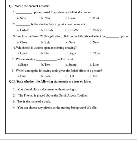 Practice Worksheet For Ms Word