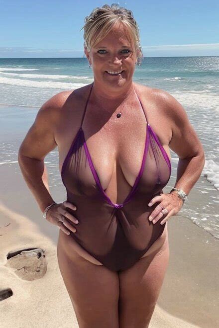 Diane Tanner A Hot Slutty School Teacher Exposed At The Beach Diane A Hot Slutty Teacher At