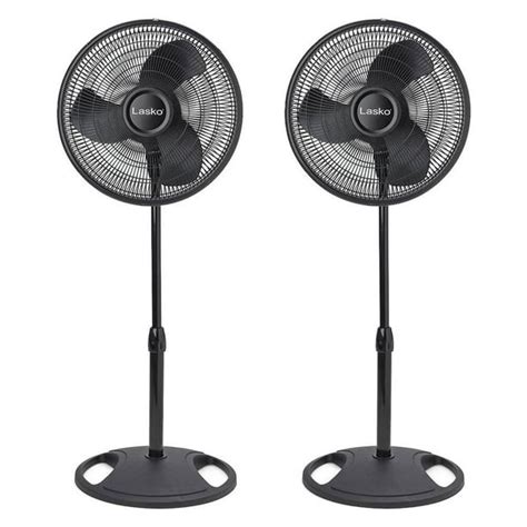 Lasko 16 Inch Oscillating 3 Speed Adjustable Pedestal Stand Fan Black