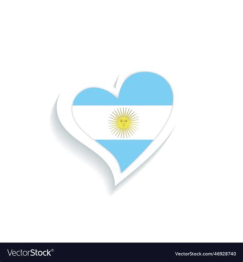 Isolated Heart Shape With The Flag Of Argentina Vector Image