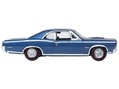 1966 Pontiac Gto Fontaine Blue Metallic 187 Ho Scale Diecast Model