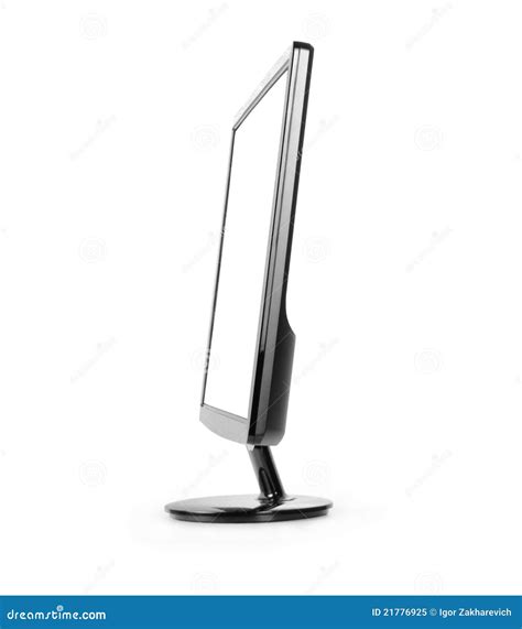 Black Monitor With Blank Blue Screen Isolated On White Background ...