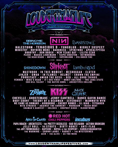 Louder Than Life 2024 Lineup Schedule - Cassy Dalenna