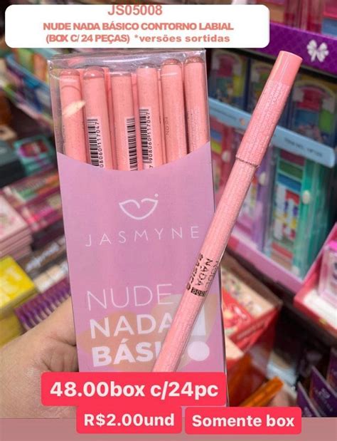 contorno labial nude nada basico box 24 pçs Bonita Maquiagem