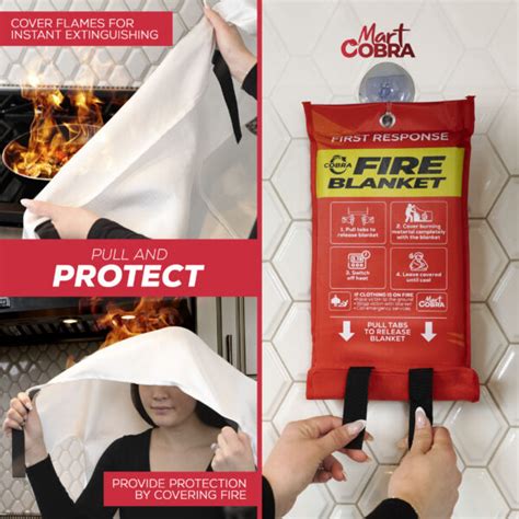 Cobra Fire Blanket For Home And Kitchen 40 X 40 Mart Cobra