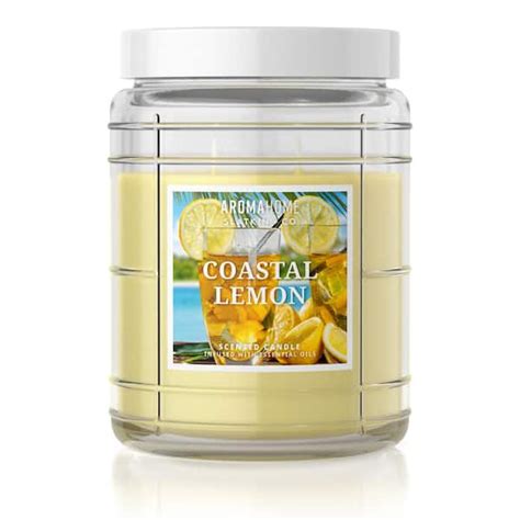 AROMAHOME BY SLATKIN CO 16 Oz Coastal Lemon Scented Candle Jar 101