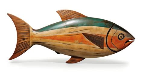 Premium Photo Vibrant Wooden Fish Sculpture A Fusion Of George Catlin