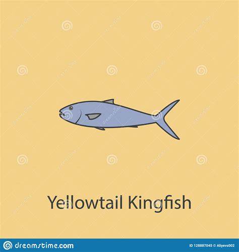 Yellowtail Kingfish Neon Icon Simple Thin Line Outline Vector Of Fish