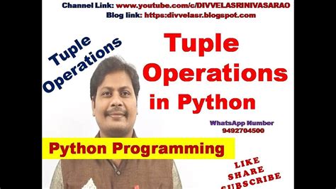 Tuple Operations In Python Python Tuple Operations Tuple In Python Tuple Operations