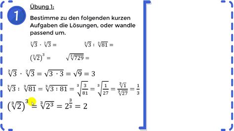 Wurzelgesetze Potenzen Wurzeln Übung 1 YouTube